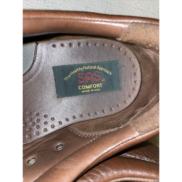 SAS Tripad Men’s Comfort Shoes Size 12.5 W Brown Leather Casual Work No Laces - Picture 2 of 12